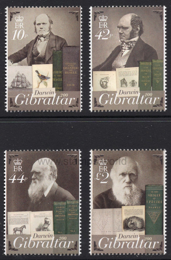 Gibraltar. 2009 Charles Darwin. MNH