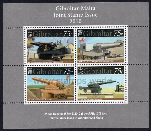 Gibraltar. 2010 Guns. MNH