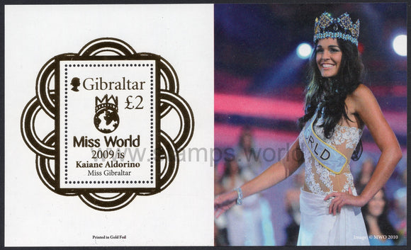 Gibraltar. 2010 Miss Gibraltar 2009 is Miss World. MNH