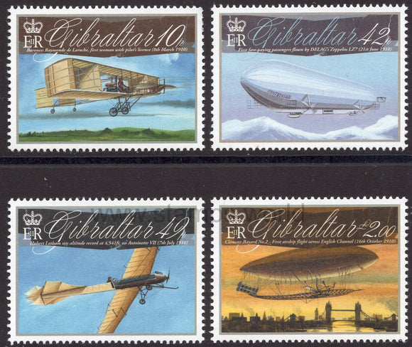 Gibraltar. 2010 Aviation Centenaries. MNH