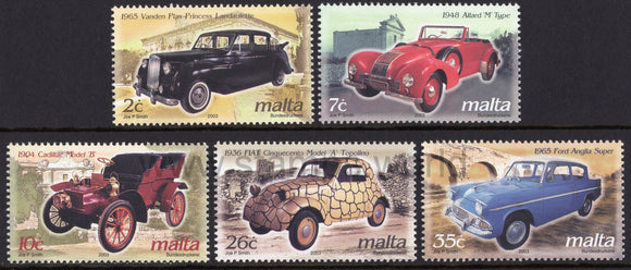 Malta. 2003 Vintage Cars. MNH