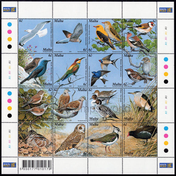 Malta. 2001 Birds of Malta. MNH
