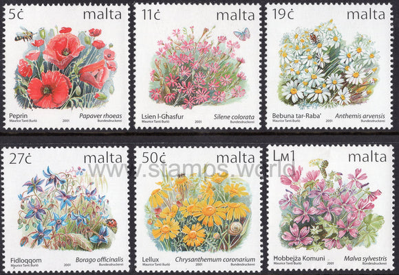 Malta. 2001 Maltese Flowers. MNH