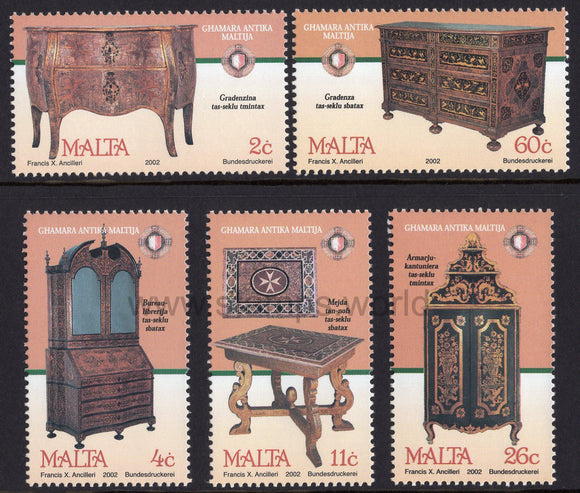 Malta. 2002 Antique Furniture. MNH