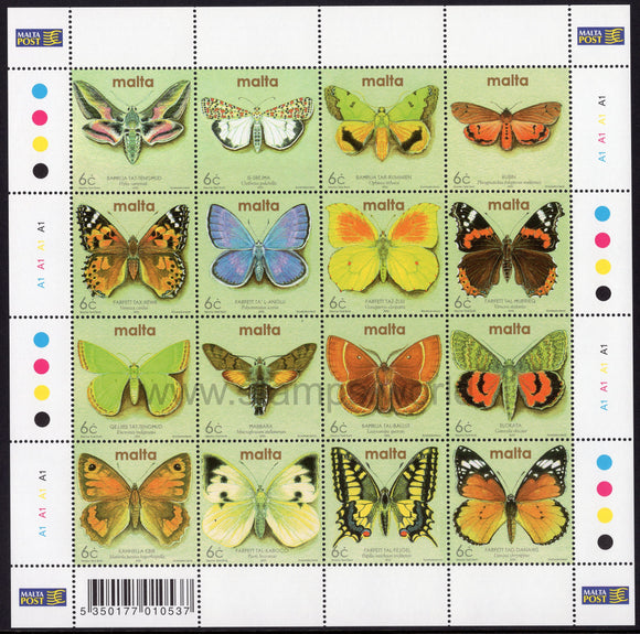 Malta. 2002 Moths and Butterflies. MNH