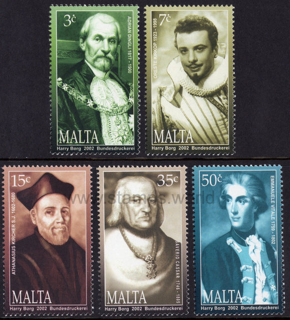 Malta. 2002 Personalities. MNH