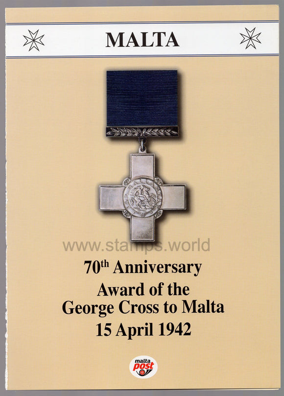 Malta. 2012 70th Anniversary award of the George Cross. Special Folder