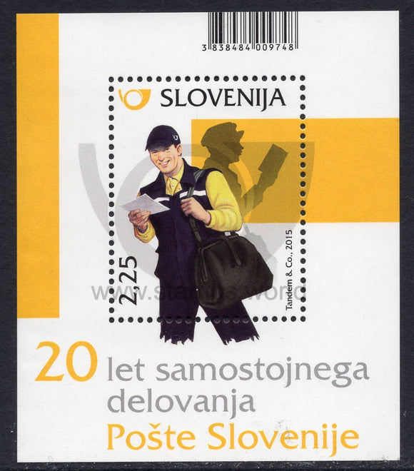 Slovenia. 2015 20th Anniversary of Posta Slovenije. MNH