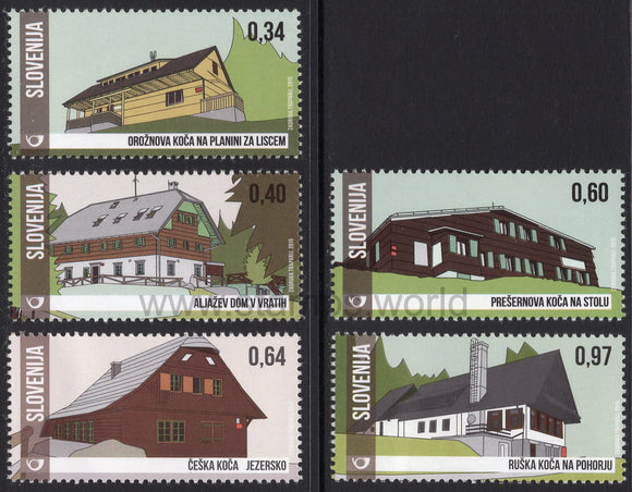 Slovenia. 2015 Mountain Huts of Slovenia. MNH