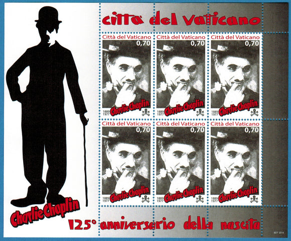 Vatican. 2014 Charlie Chaplin. MNH