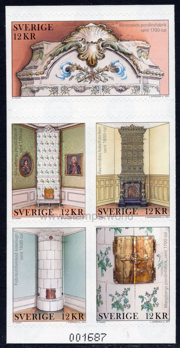 Sweden. 2013 Tile Stoves. MNH