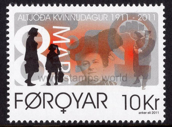 Faroe Islands. 2011 International Woman's Day. MNH