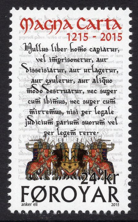 Faroe Islands. 2015 Magna Carta. MNH