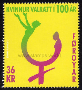 Faroe Islands. 2015 100 Years of Women's Suffrage. MNH