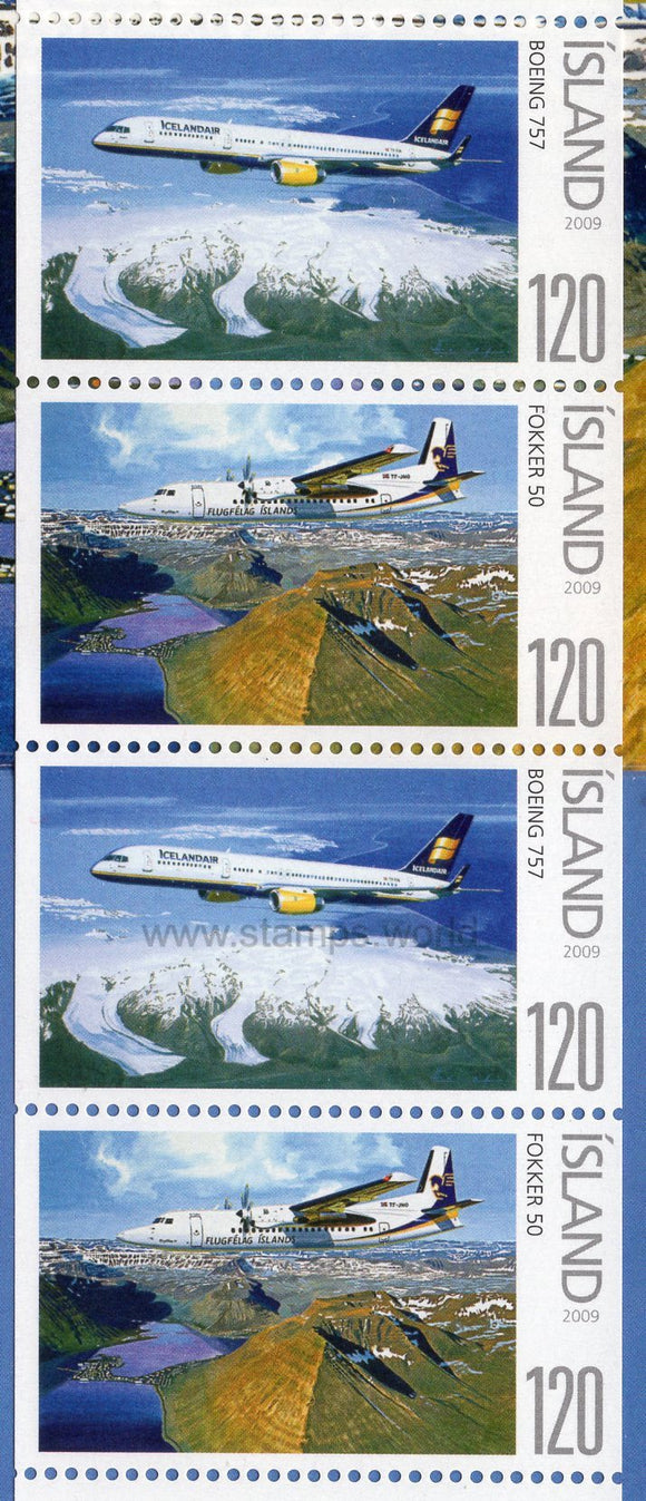 Iceland. 2009 Civil Aviation. (4 x 120 ISK). Booklet. MNH