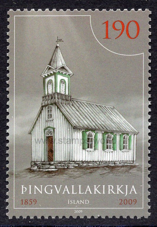 Iceland. 2009 Church of Thingvellir. MNH