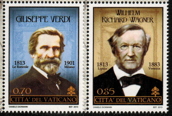 Vatican. 2013 Giuseppe Verdi and Richard Wagner. MNH