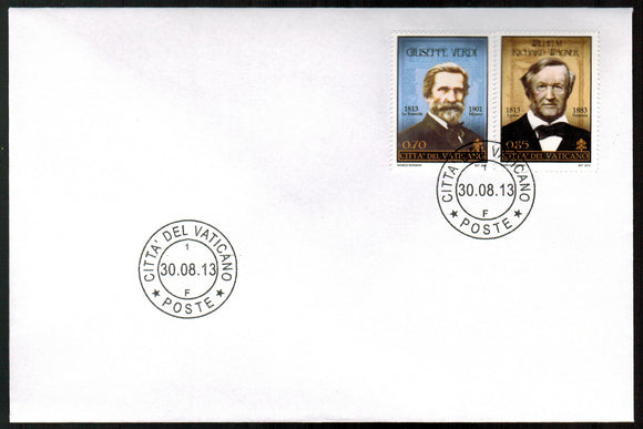 Vatican. 2013 Giuseppe Verdi and Richard Wagner. FDC