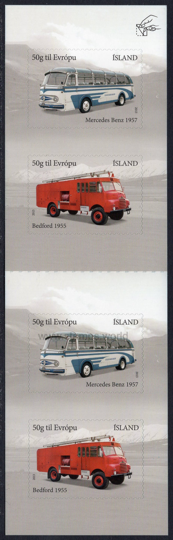 Iceland. 2013 Automobile Age. (4x50g Europa). Booklet. MNH