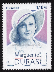 France. 2014 Marguerite Duras. MNH