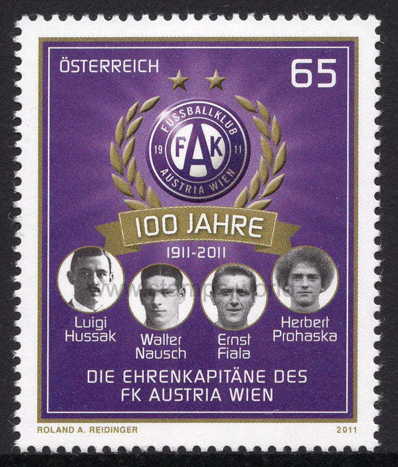 Austria. 2011 100 years of FC Austria Vienna. MNH