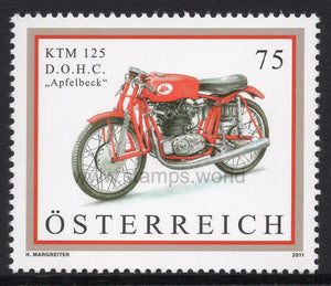 Austria. 2011 Motorcycles. KMT 125 D.O.H.C. "Apfelbeck". MNH