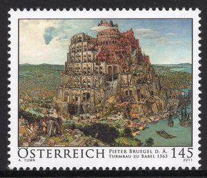 Austria. 2011 "Tower of Babel" - Pieter Bruegel. MNH