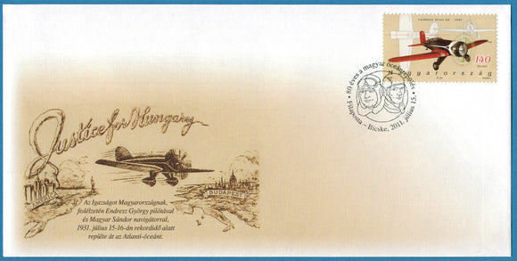 Hungary. 2011 First Hungarian ocean crossing flight (2006). FDC