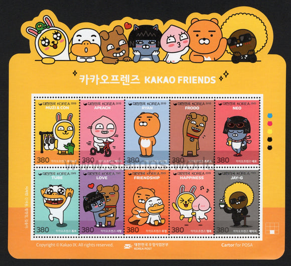 South Korea. 2019 Kakao Friends. MNH