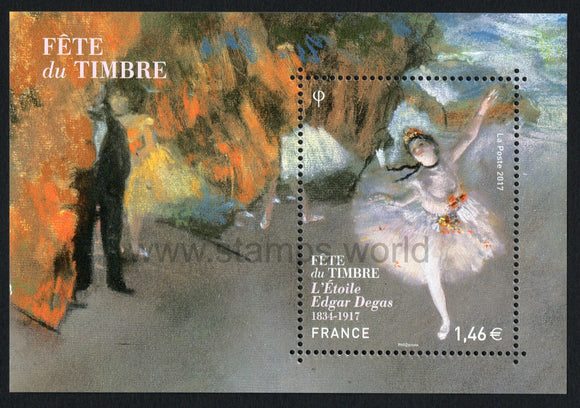 France. 2017 Stamp Day. Edgar Degas. Painter of dancers. MNH