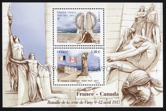 France. 2017 100 years of Battle of Vimy Ridge. World War I. MNH