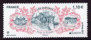 France. 2017 Europa. Castles. Chateau d'Azay-le-Rideau. MNH