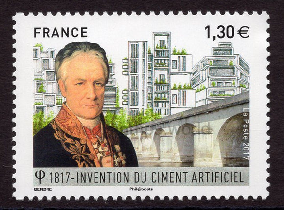 France. 2017 200 years of invention of artificial cement. Louis Vicat. MNH