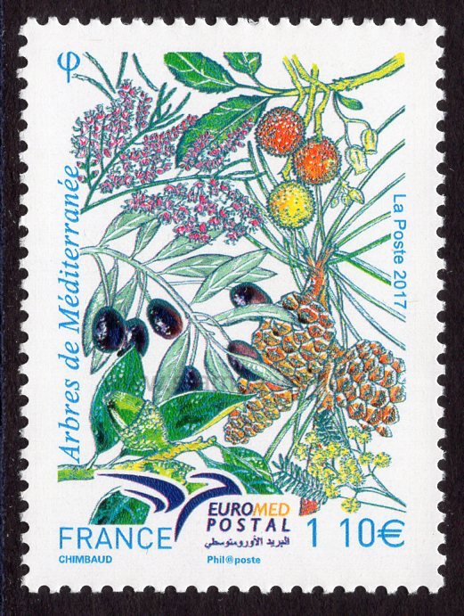 France. 2017 Euromed. Mediterranean Trees. MNH
