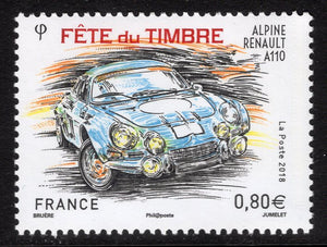 France. 2018 Stamp Festival. Alpine Renault A110. MNH