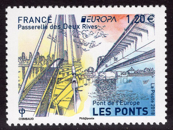 France. 2018 Europa. Bridges. MNH