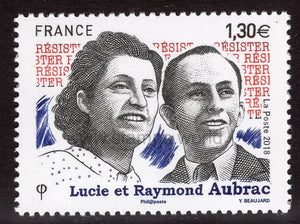 France. 2018 Lucie and Raymond Aubrac. MNH