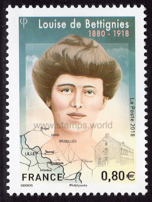 France. 2018 Louise de Bettignies. MNH