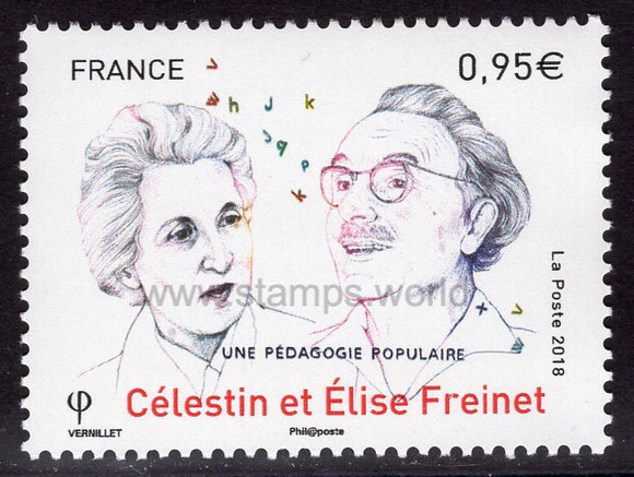 France. 2018 Elise and Celestin Freinet. MNH