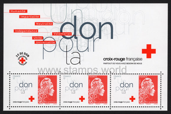 France. 2018 Red Cross. MNH