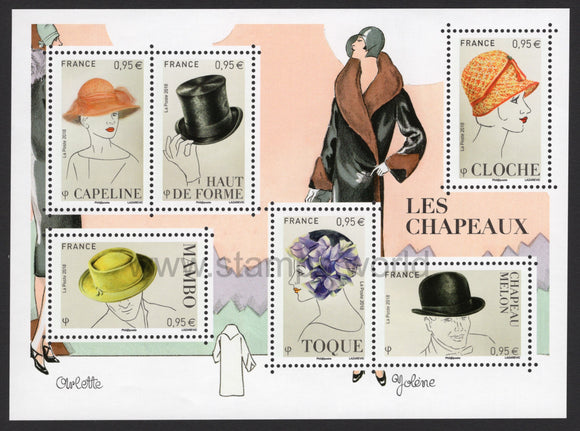 France. 2018 Hats. MNH