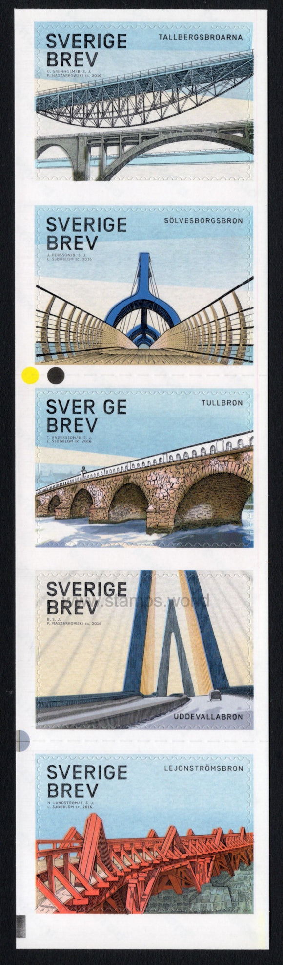 Sweden. 2016 Bridges. MNH