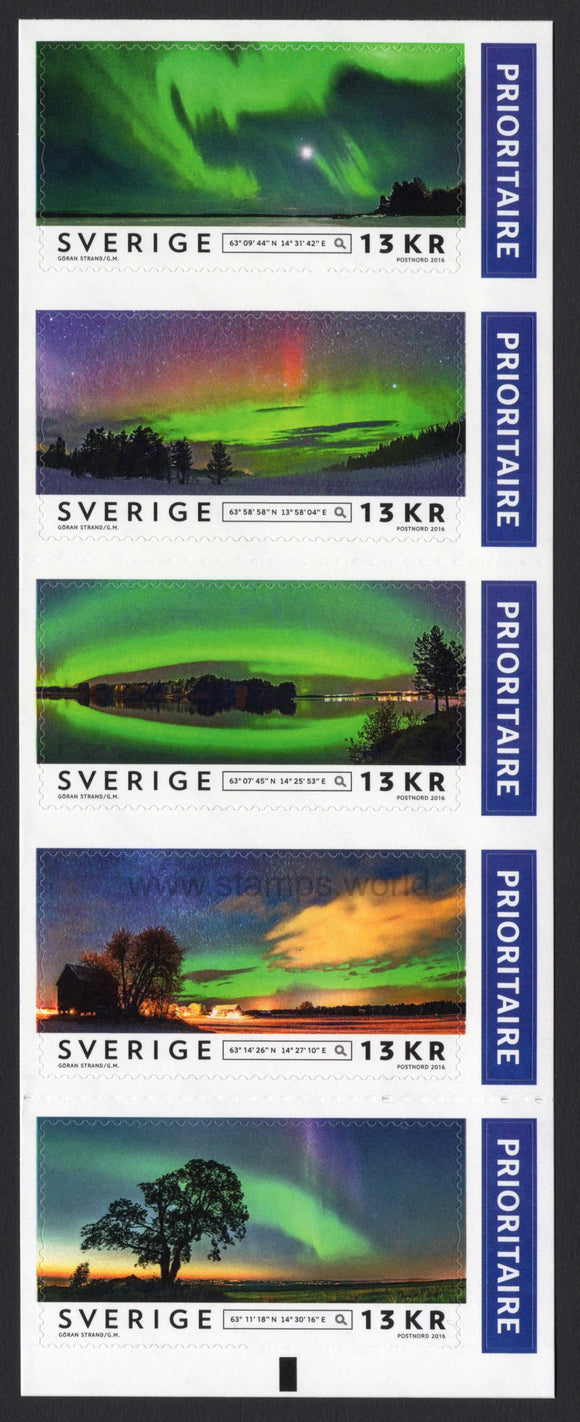 Sweden. 2016 Northern Lights. MNH