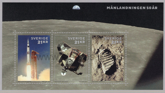 Sweden. 2019 50 years of Moon landing. MNH