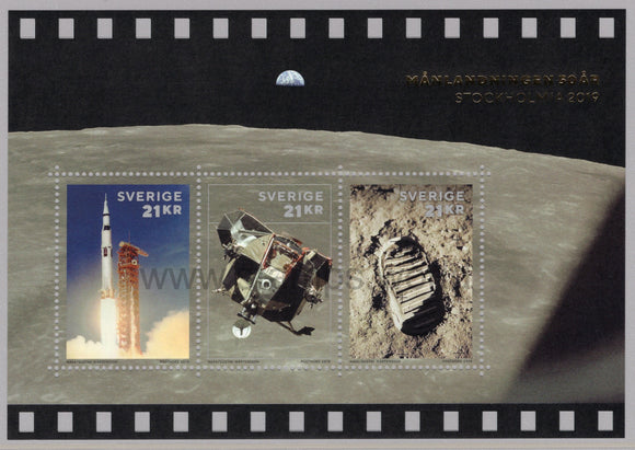 Sweden. 2019 50 years of Moon landing. Stockholmia 2019. MNH