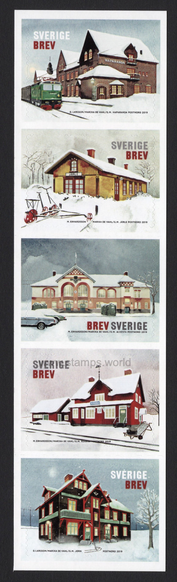 Sweden. 2019 Station Buildings. MNH