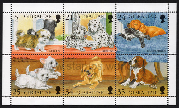 Gibraltar. 1996 Dogs. MNH