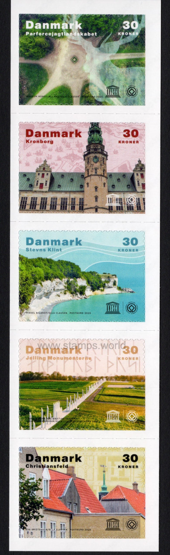 Denmark. 2020 UNESCO World Heritage in Denmark. MNH