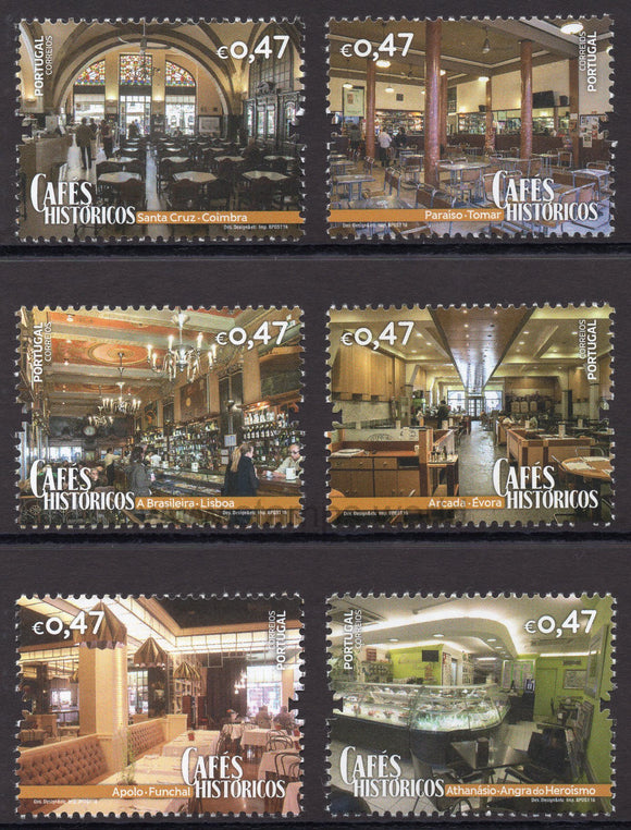 Portugal. 2016 Historic Cafes. MNH