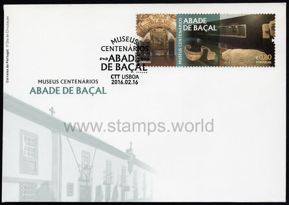 Portugal. 2016 Centenary Museums - Abade de Bacal. FDC